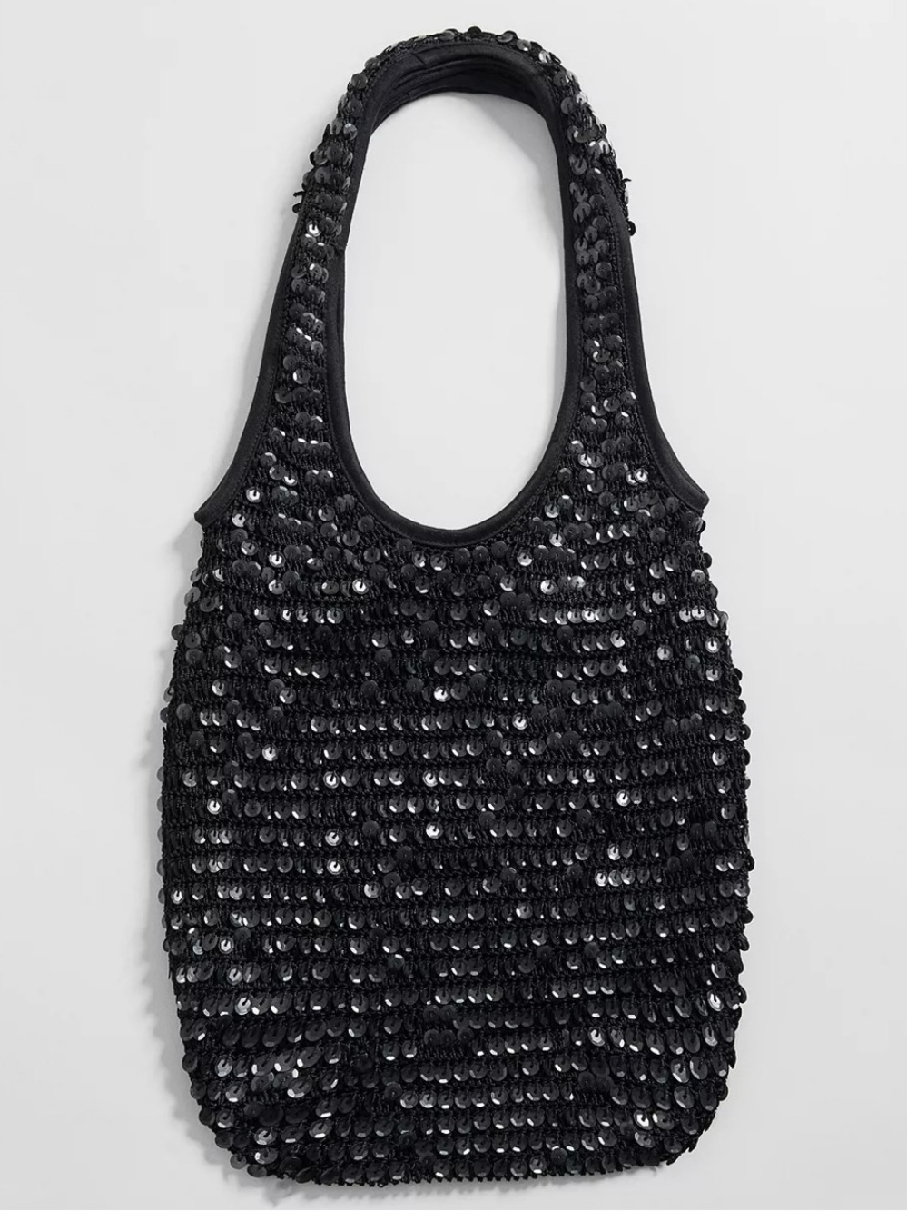 Prom Black Sequin Boho Bag Shoulder Purse Formal Accessory Romantic Date Sparkly